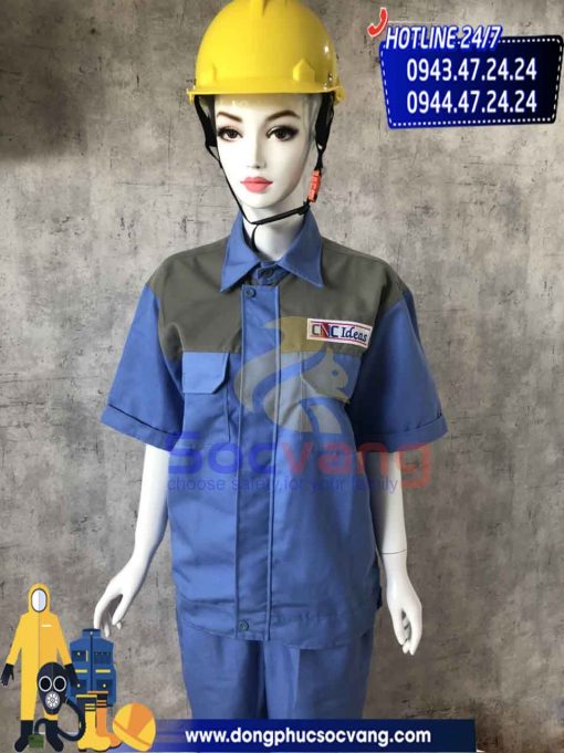 Quần áo công nhân cơ khí CNC tay ngắn