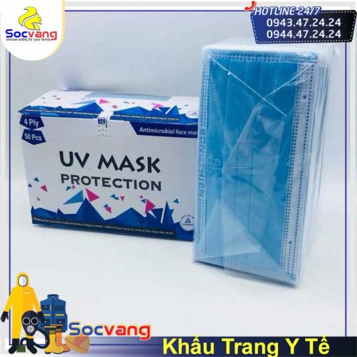 Khẩu trang y tế 4 lớp UV Mask xanh