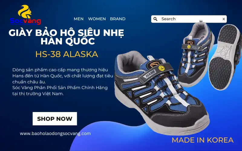 Giày Bảo Hộ Siêu Nhẹ Hàn Quốc Hans Hs 38 Alaska