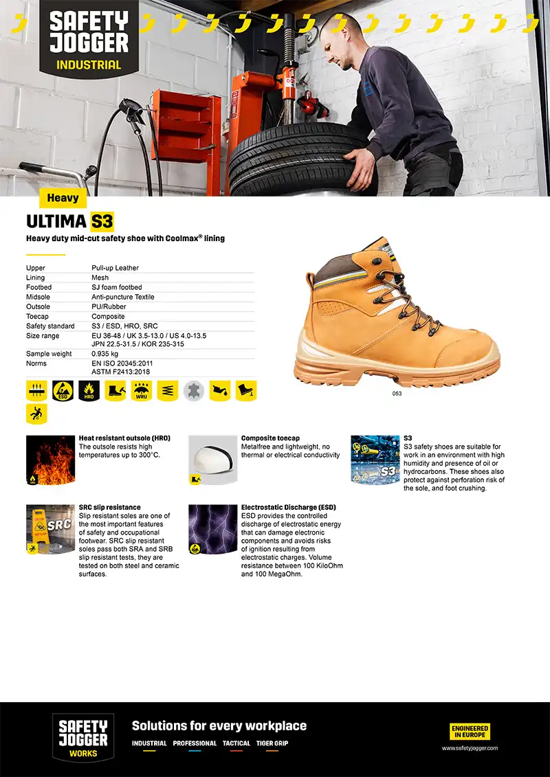 Thông số Giày Bảo Hộ Jogger Ultima S3